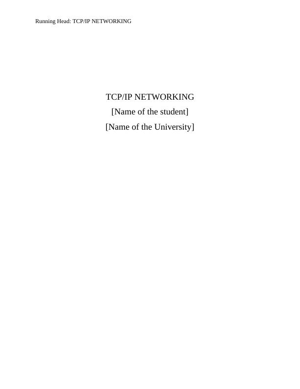 ITC542-TCP/IP Networking Assignment_1