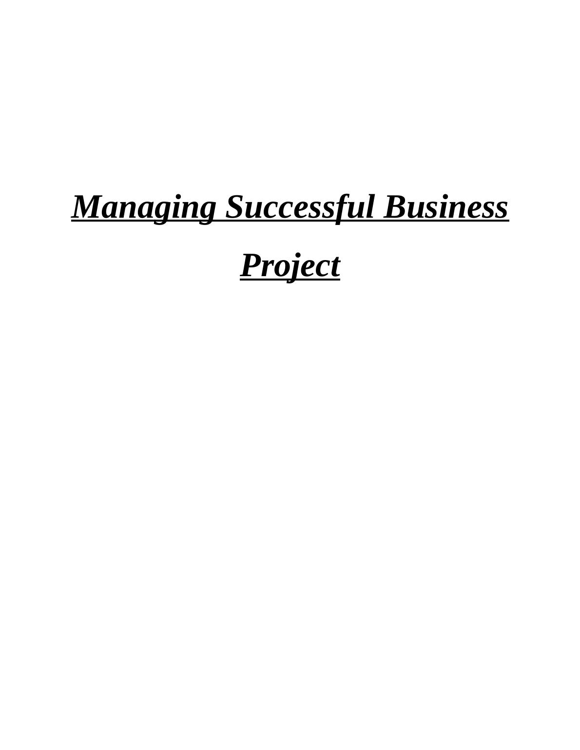 Managing Successful Business Project - TESCO_1