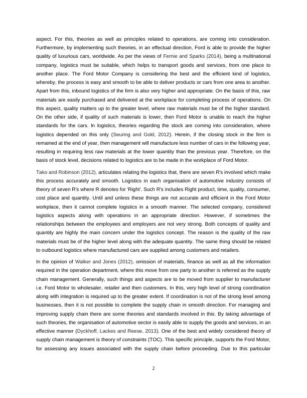 Essay on Supply Chain Management of Automotive Industry - Ford Motor Company_3