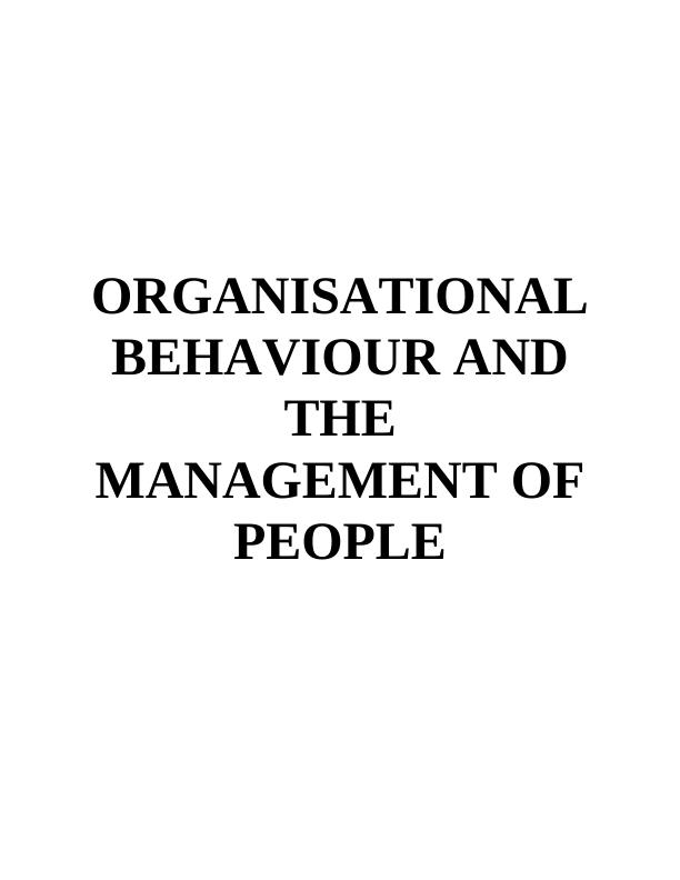 Organisational Behaviour Assignment - General Motors_1