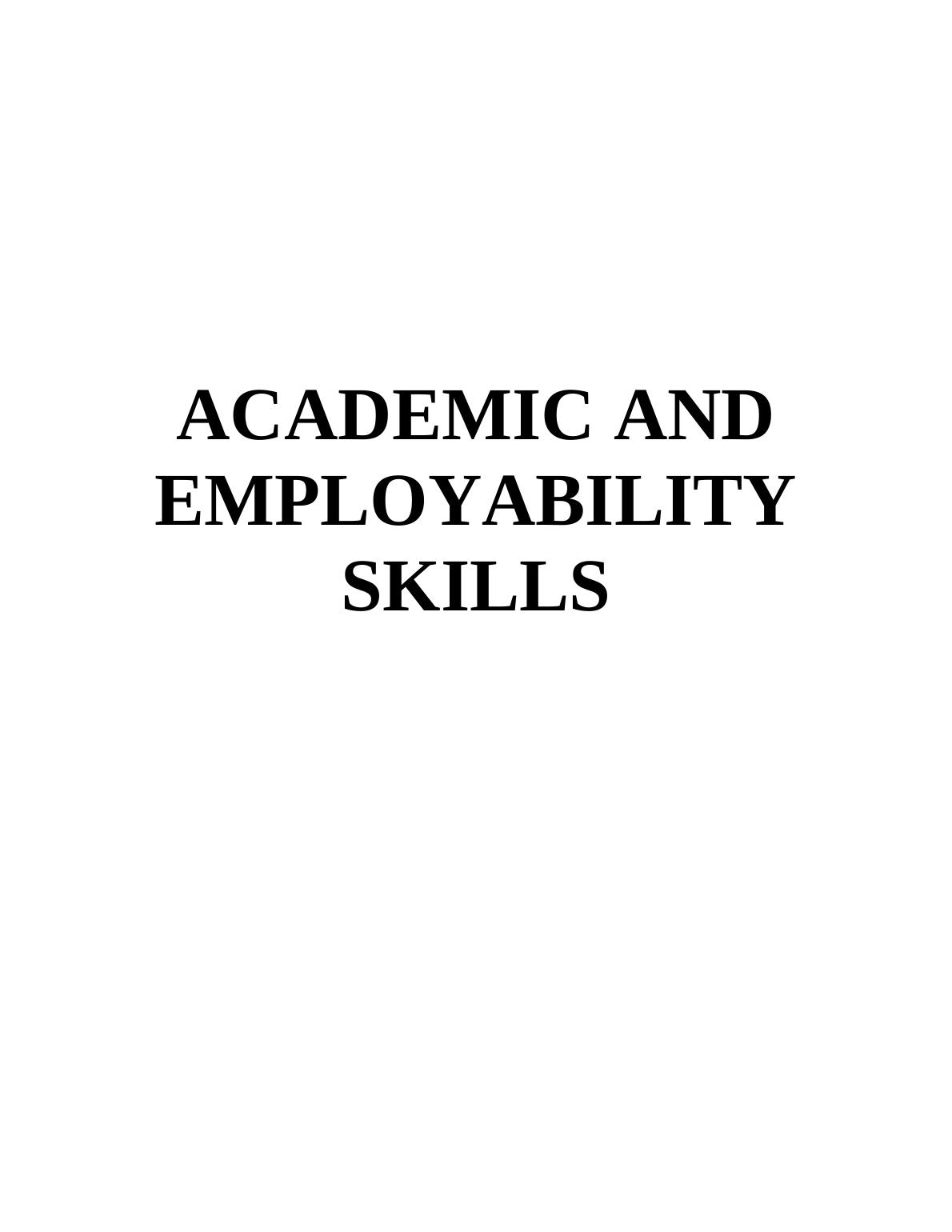 academic and employability skills assignment