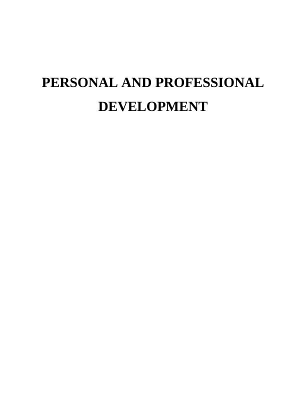 Personal and professional development introduction | assignment_1