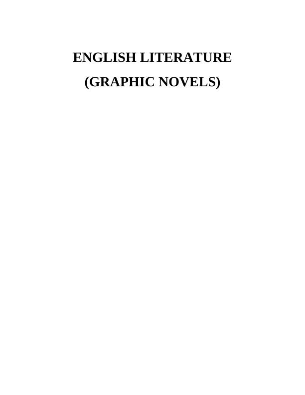 English Literature (Graphic Novels) : Assignment_1