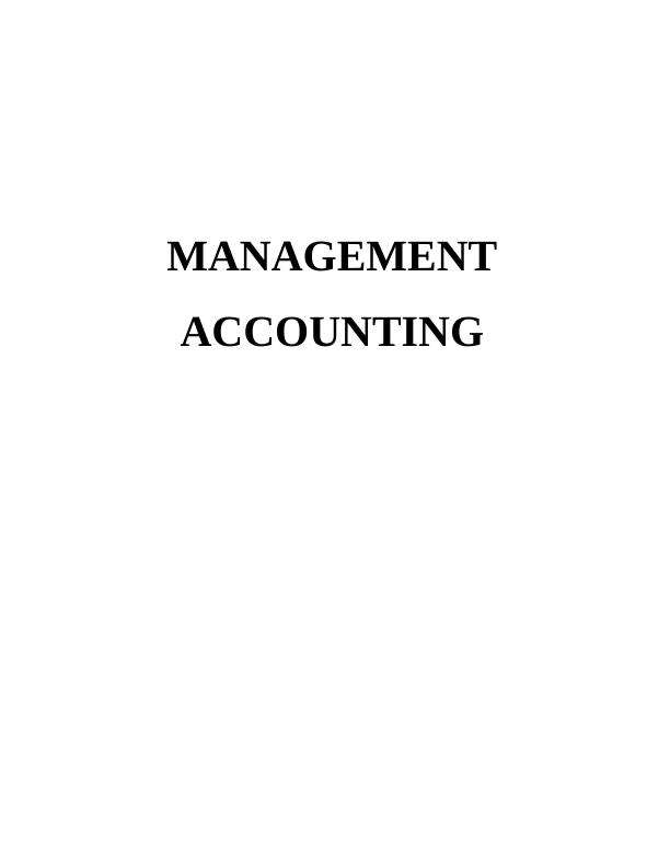 (PDF) Introduction to Management Accounting- Assignment_1