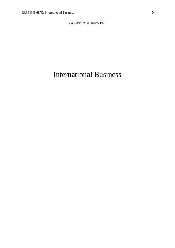 (PDF) International Business strategy assignment_1