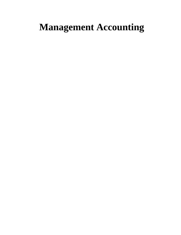 Management Accounting in Jupiter PLC_1