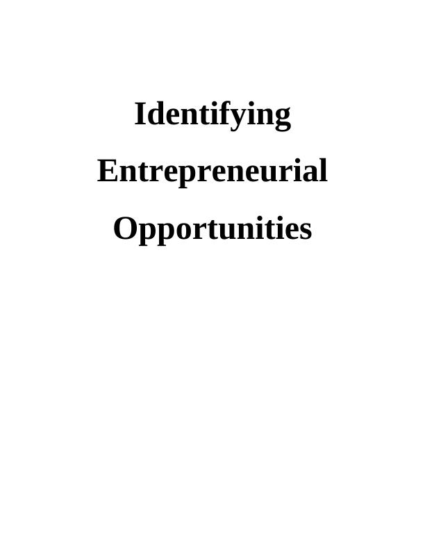 (Solution) Identifying Entrepreneurial Opportunities PDF_1