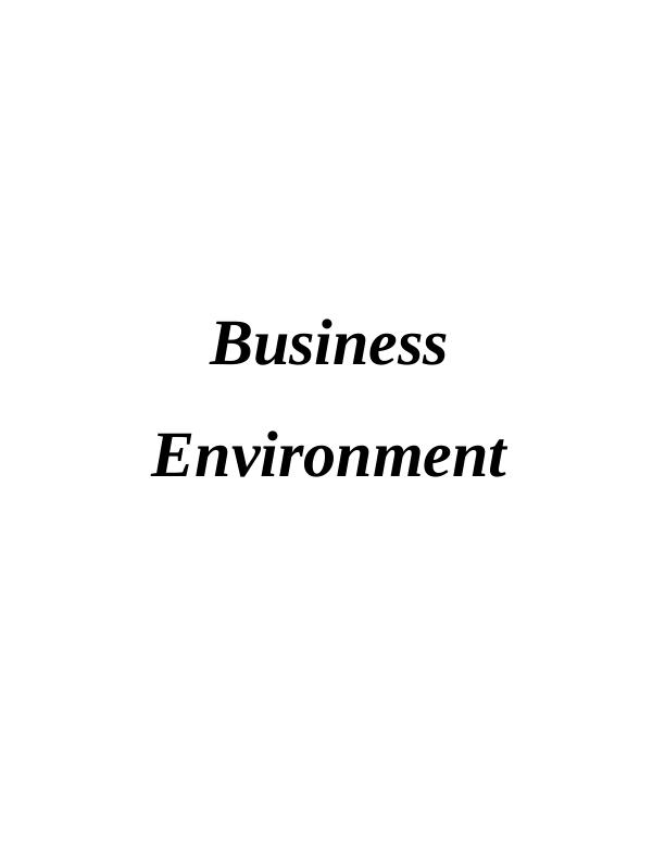Business Environment Assignment - Unilever company_1