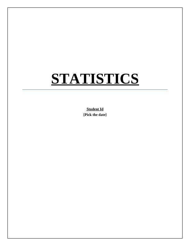 HI 6007 Statistics for Business Decisions Assignment_1