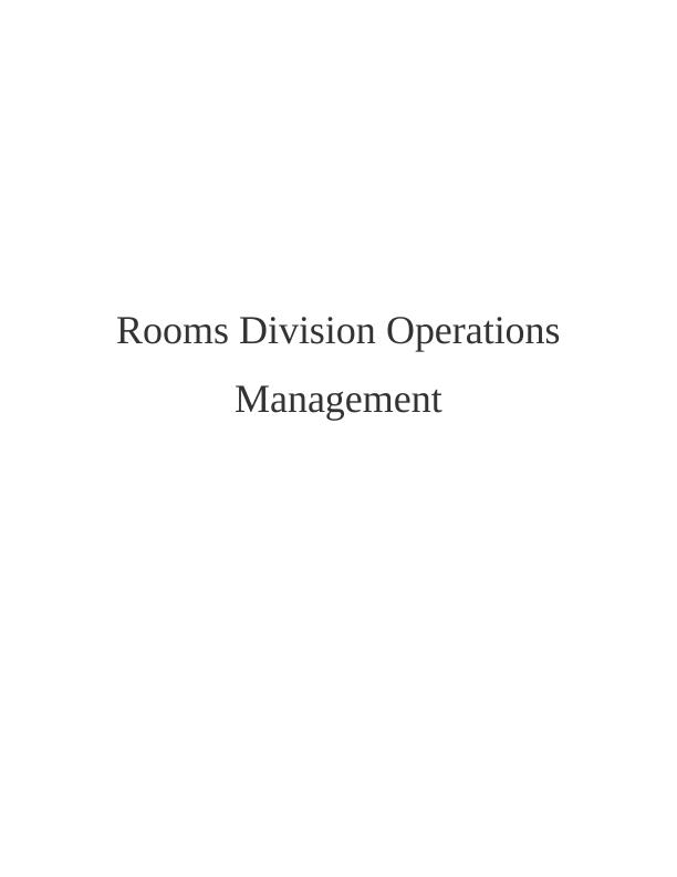 Rooms Division Operations Management Assignment (Doc)_1