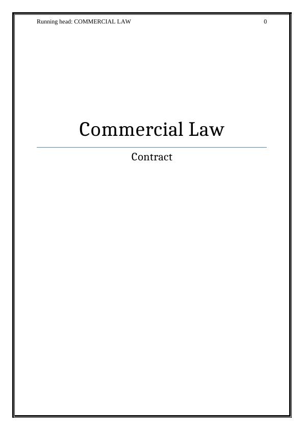(Solved) Assignment of Commercial Law_1