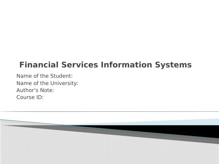 Financial Services Information Systems - Market Research and Cost Analysis_1