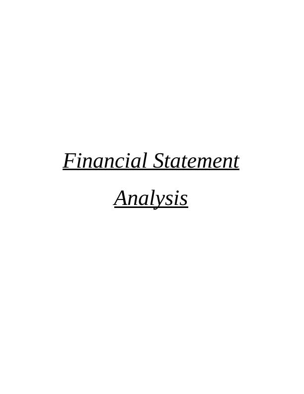 Financial Statement Analysis - Owens & Minor