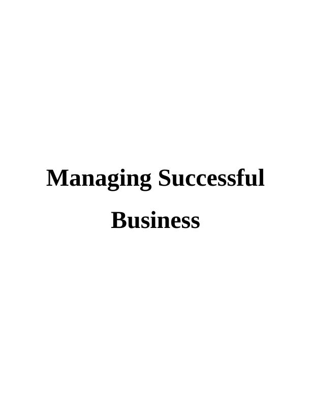 Managing Successful Business INTRODUCTION_1