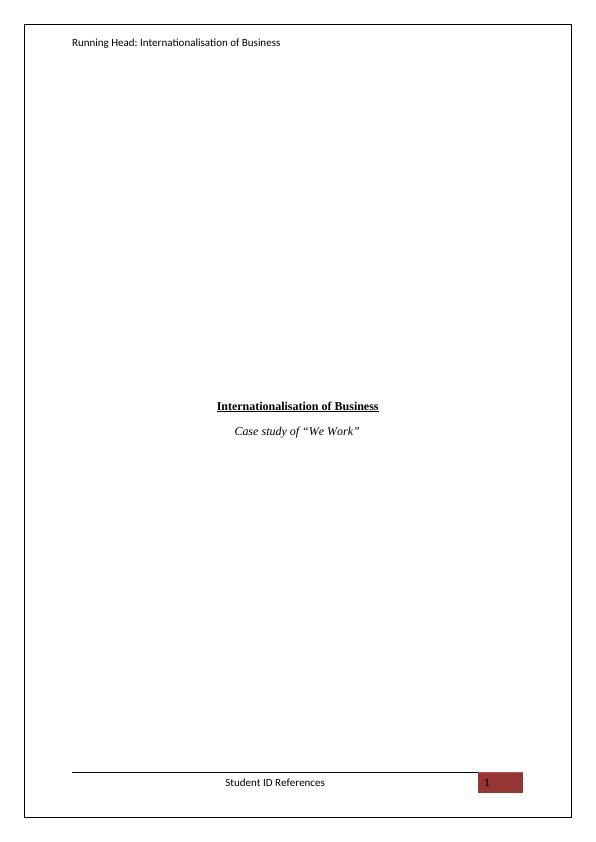 Internationalisation of Business Case Study_1