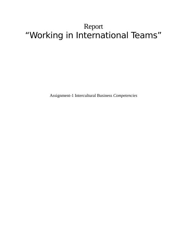 Working in International Teams: Importance of Culture and Teamwork_1