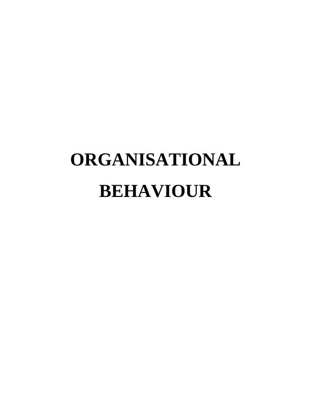 (PDF) Management and Organisational Behaviour | Assignment_1
