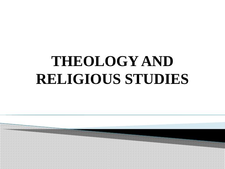 THEOLOGY AND RELIGIOUS STUDIES._1