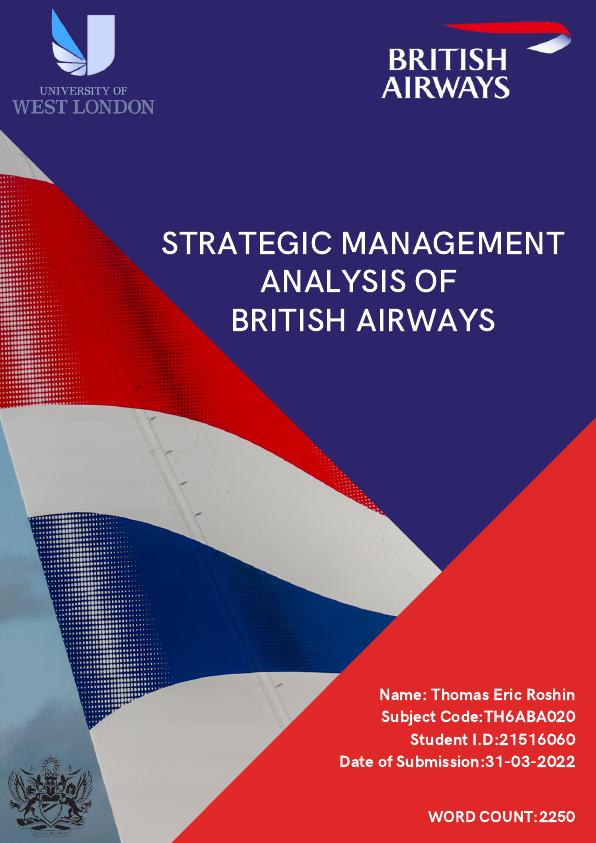 Strategic Management Analysis of British Airways_1