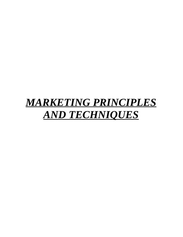 Marketing Principles Assignment : Bovis Cafe and Restaurant_1