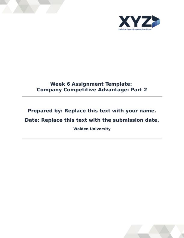 Company Competitive Advantage Assignment 2022_1