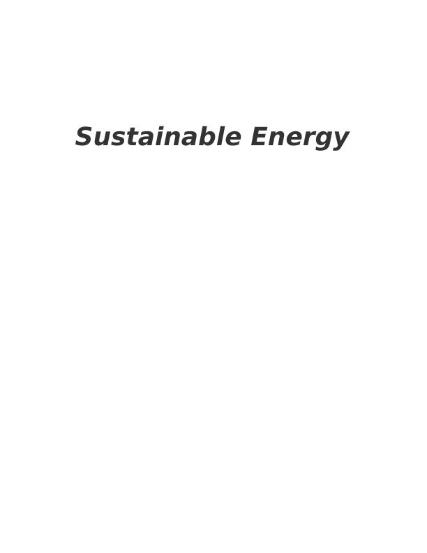 (solved) Assignment on Sustainable Energy_1