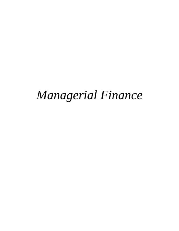 Managerial Finance: Ratio Analysis of Tesco and Sainsbury_1