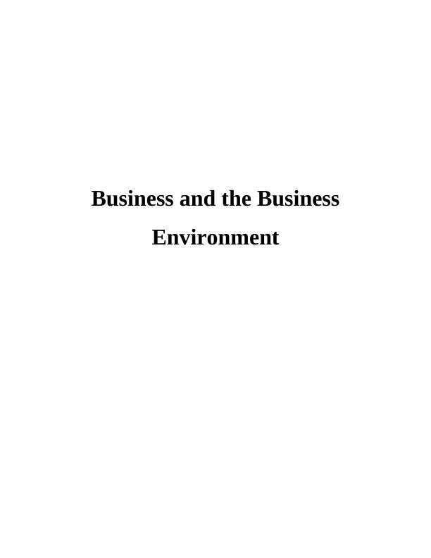 Business & the Business Environment - Tesco plc_1
