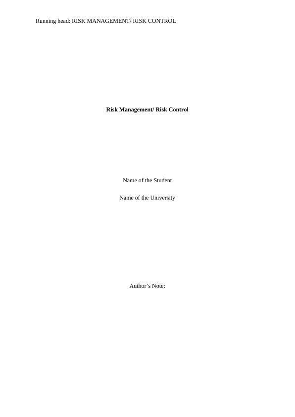 Cyber Risk Management and Control: A Literature Review_1