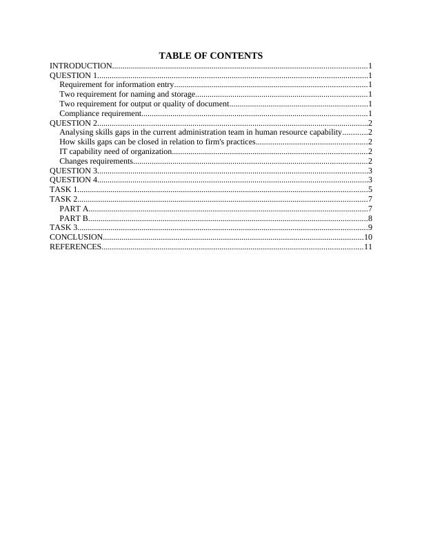 Documentation Standards TABLE OF CONTENTS_2