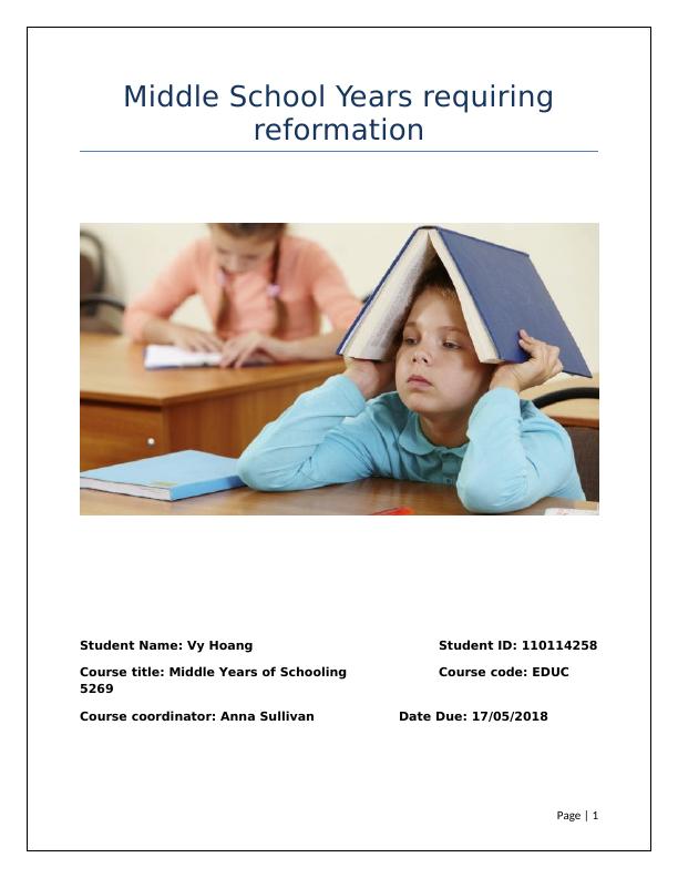 Middle School Years requiring reformation  Assignment PDF_1