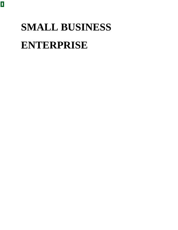 Small Business Enterprise Introduction Introduction 1 TASK 11_1