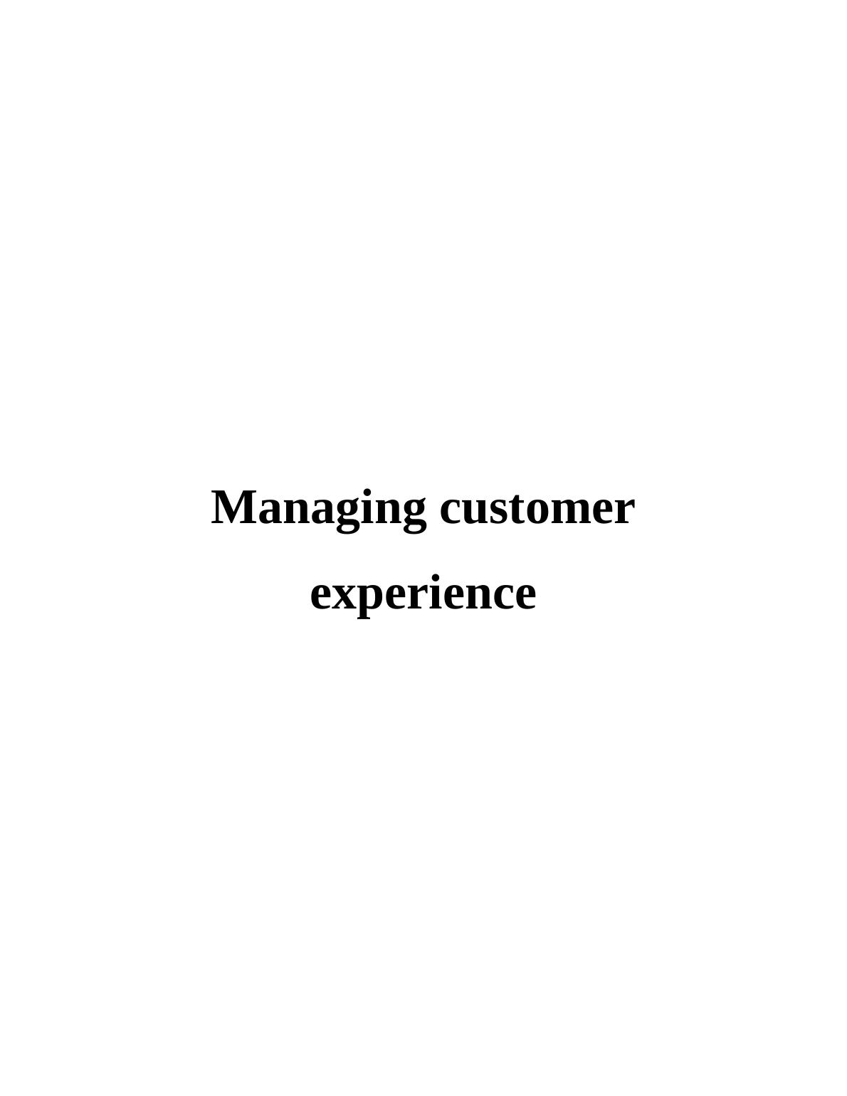 Managing Customer Experience  on Radisson Blu Assignment_1