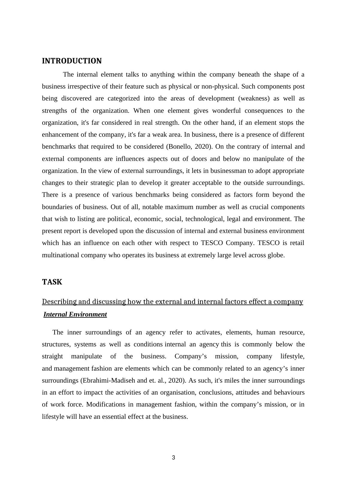 Internal and External Factors: Impact on a Company - TESCO