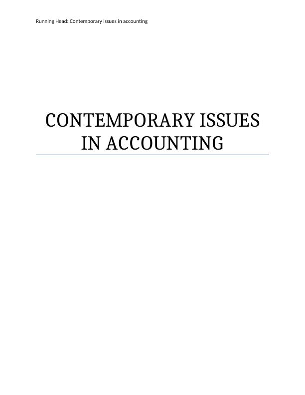 Report | Contemporary Issues in Accounting_1