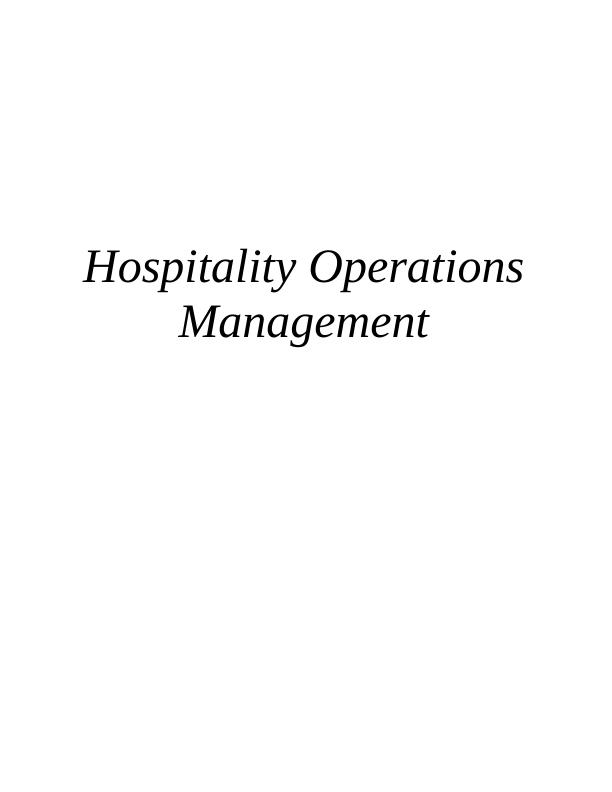 Hospitality Operations Management (Doc)_1