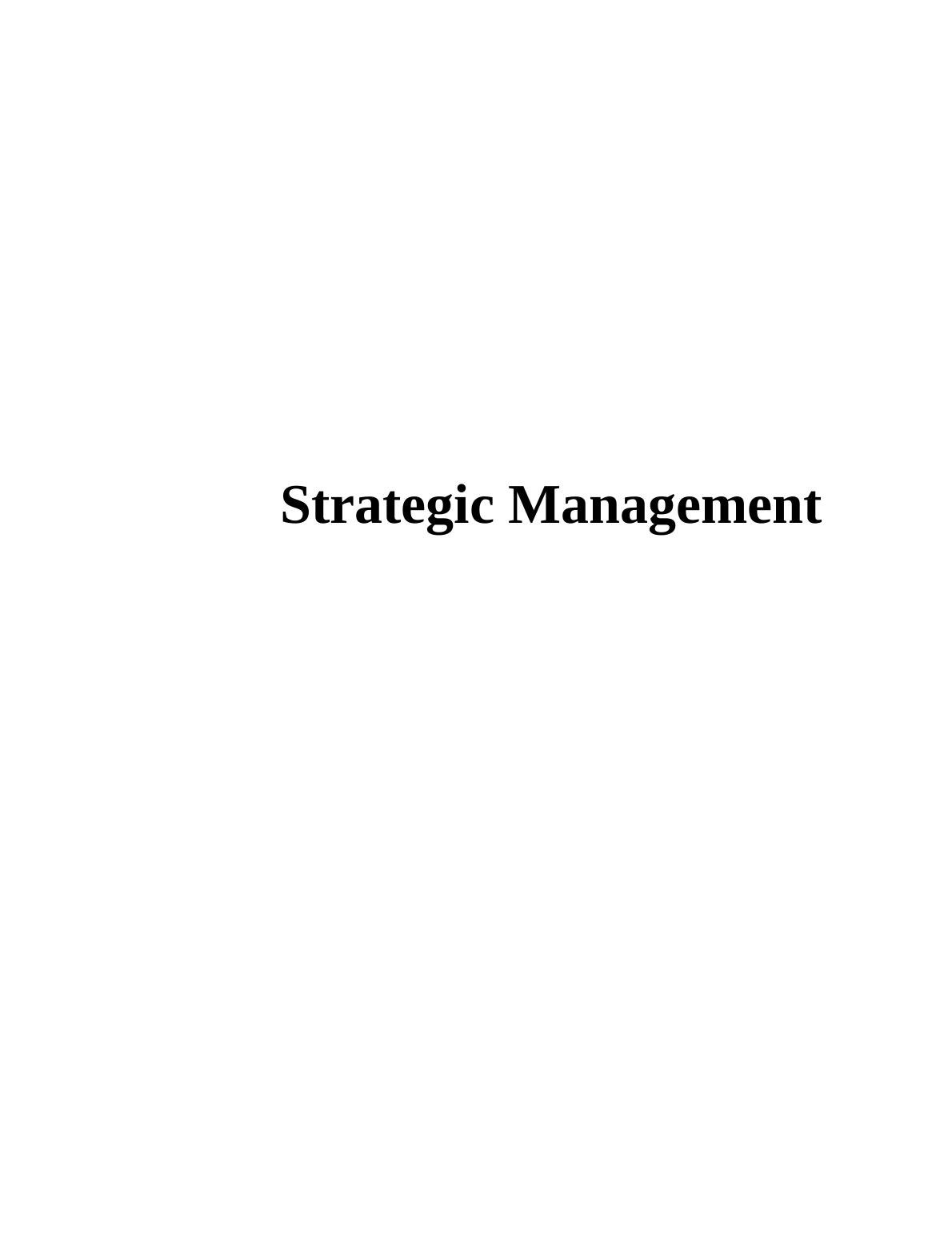 Strategic Management Assignment: Reebok Company_1