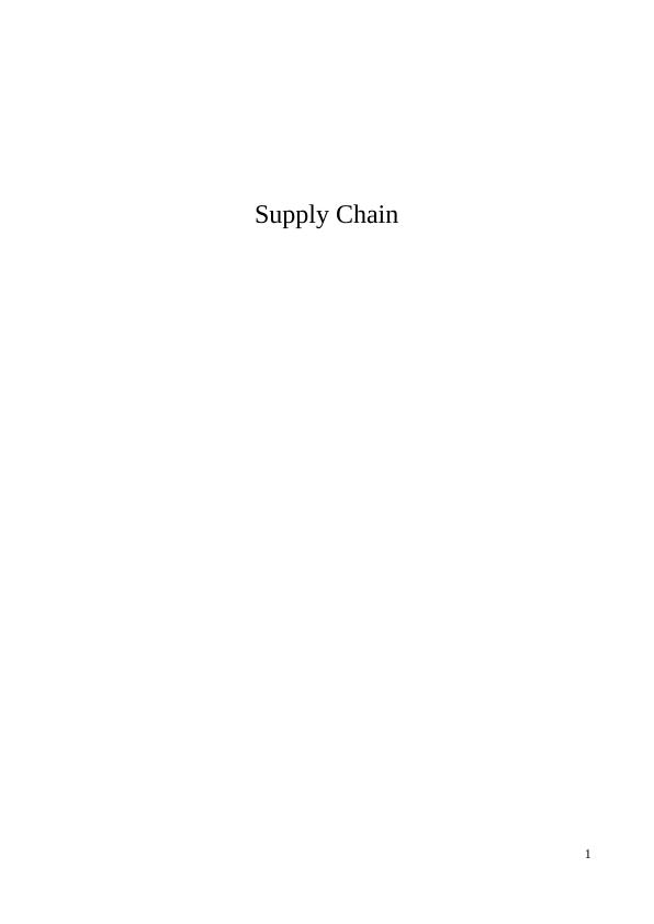 supply chain management assignment questions and answers