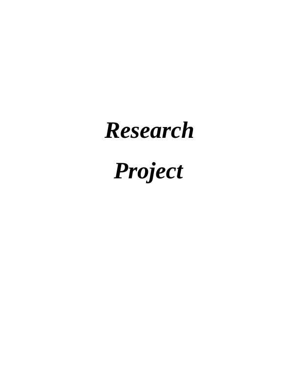 research project chapter one