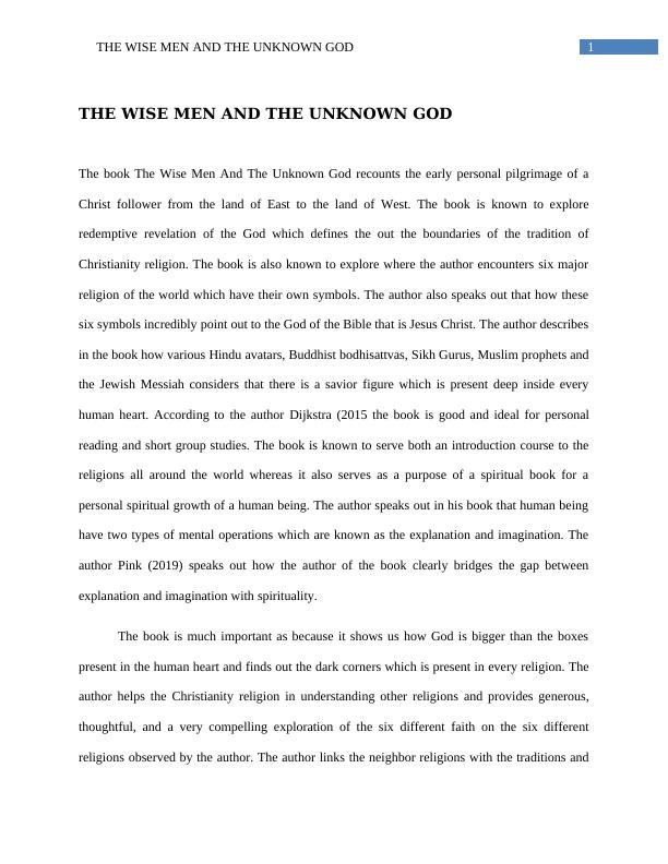 The Wise Men And The Unknown God_2