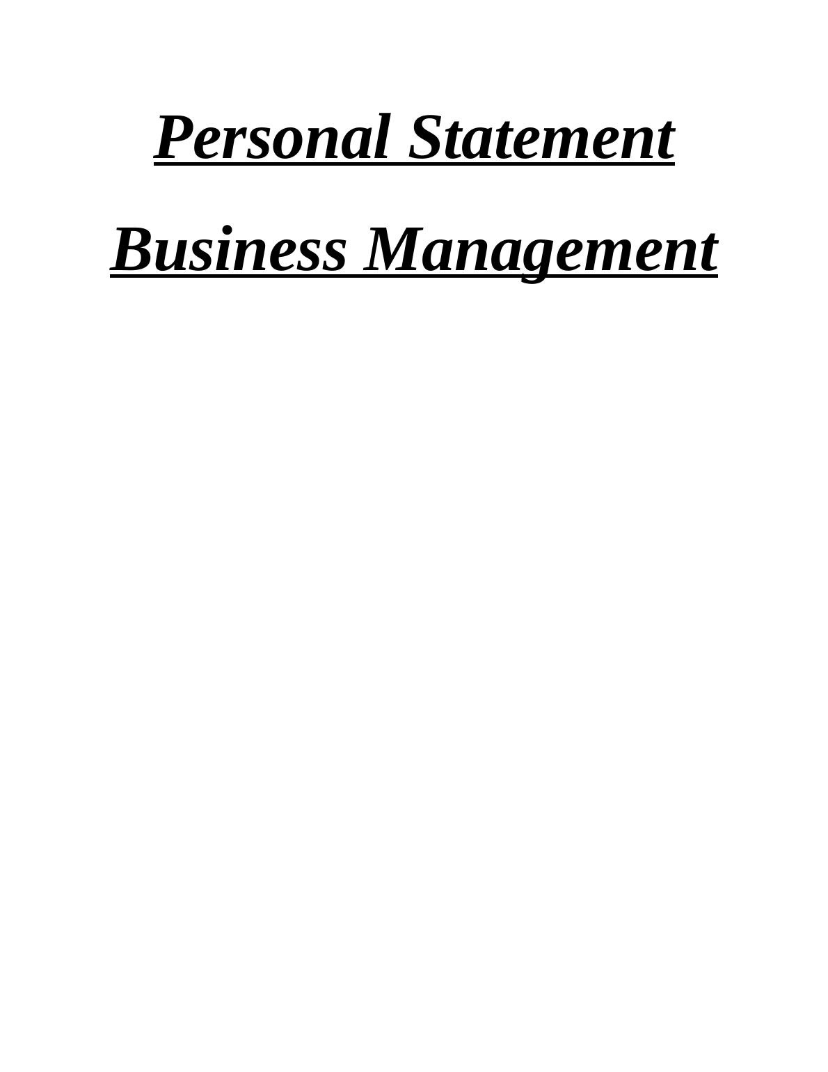 business management books for personal statement