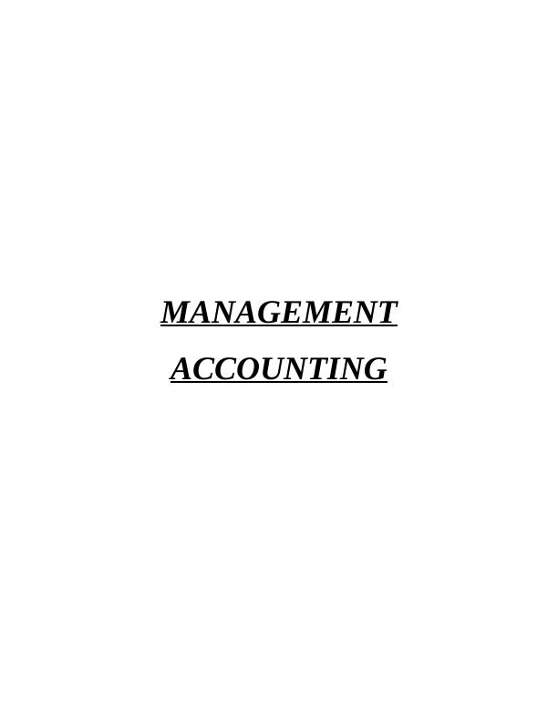 (DOC) Management Accounting  | Assignment_1