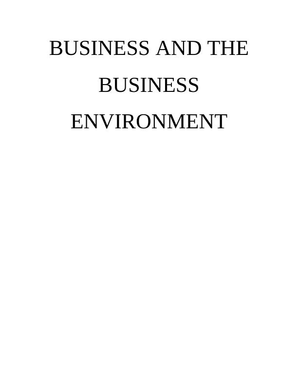 Business and The Business Environment - Tesco Plc_1