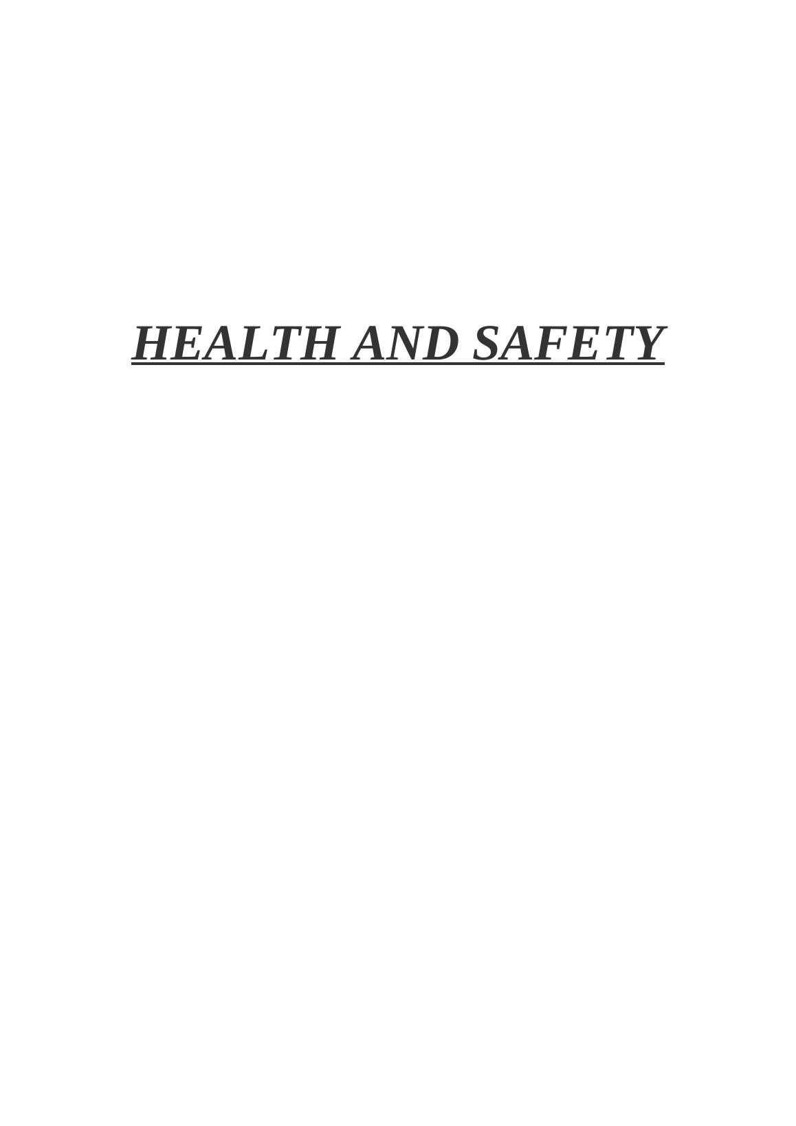 assignment on health and safety