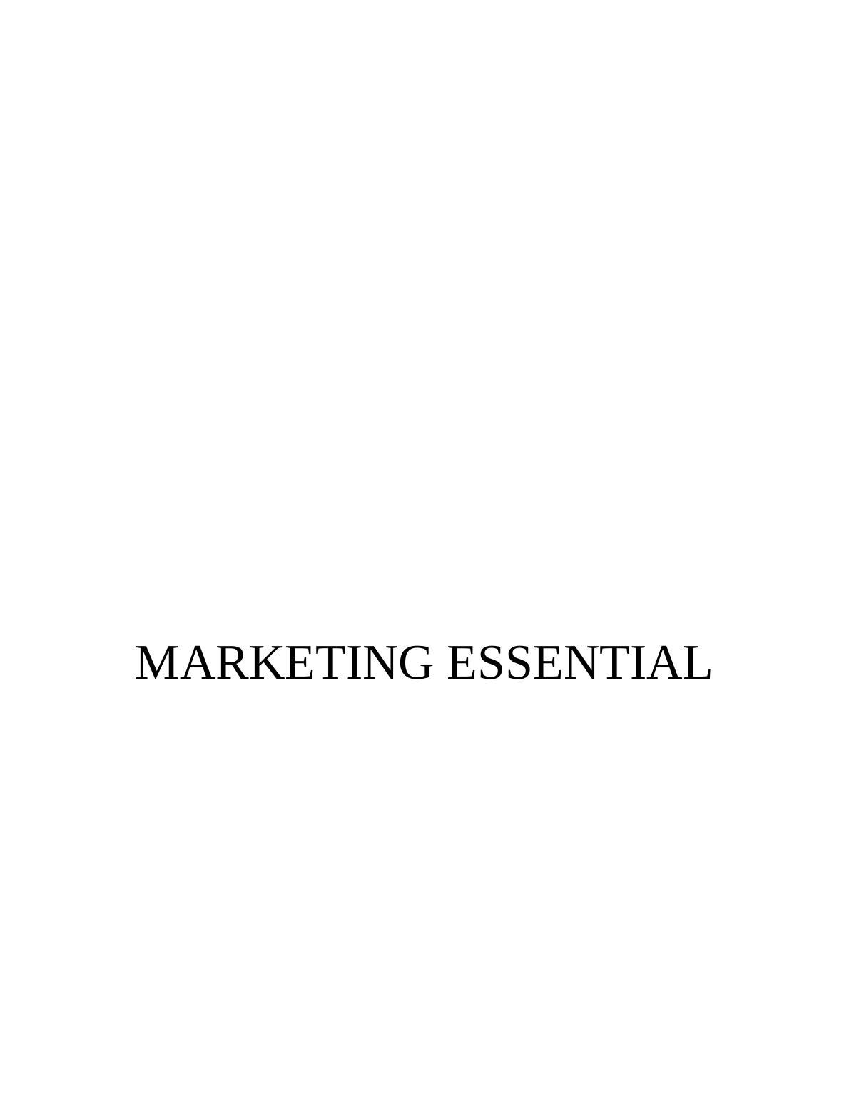 Marketing Essentials Assignment - KFC organisation_1