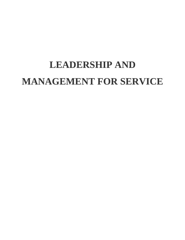 Leadership and Management for Service_1