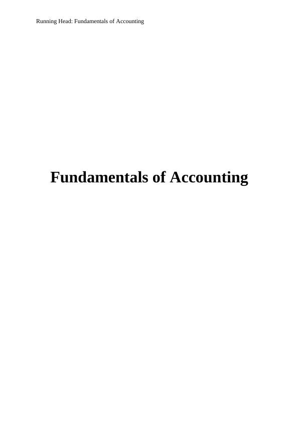 Accounting Assignment - Accounting Fundamentals_1