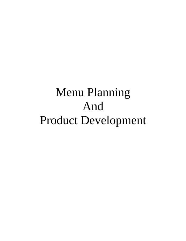 (DOCS) Menu Planning and Product Development_1