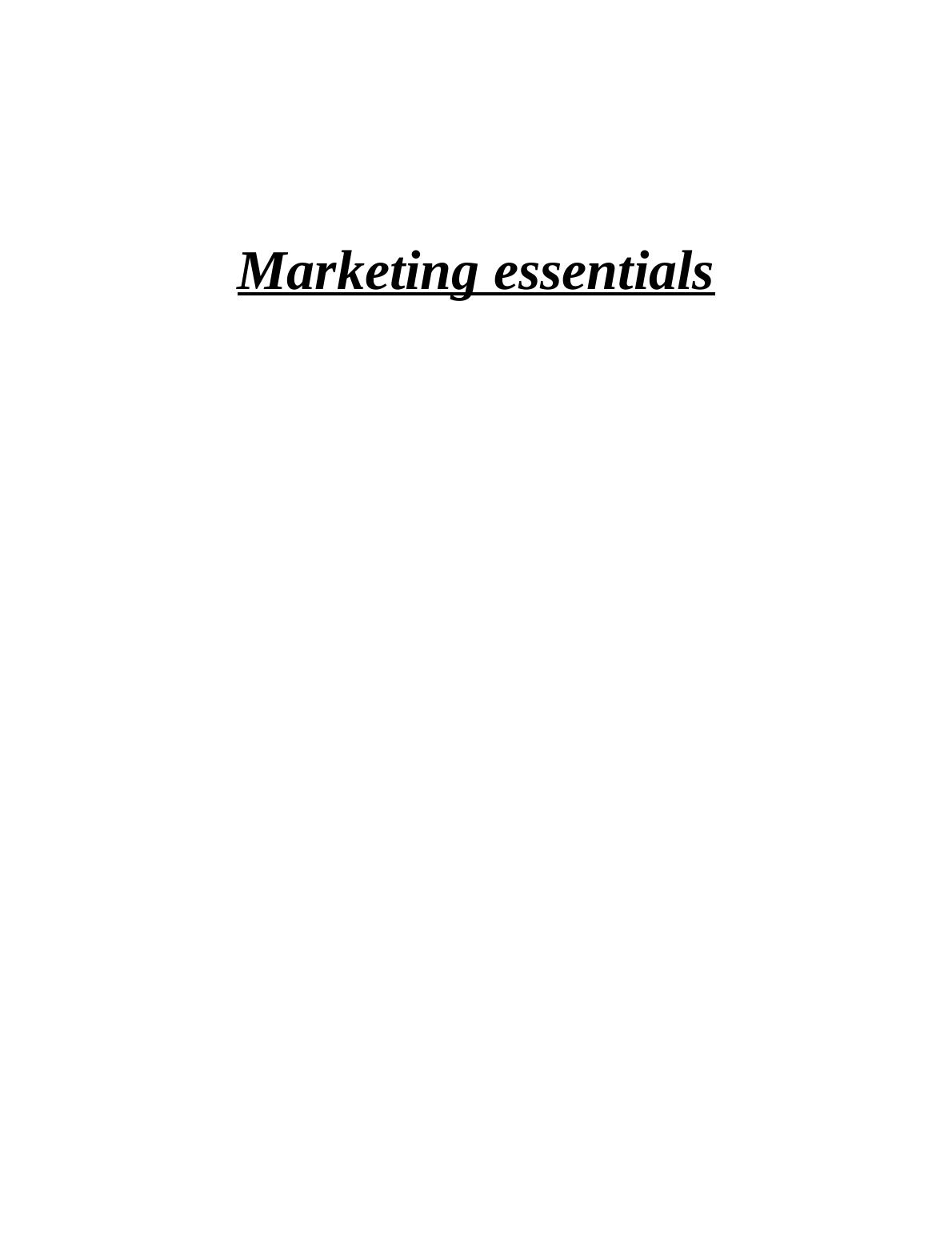 Essentials of Marketing for Business Organization_1