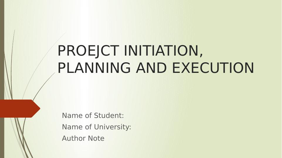 Project initiation, Planning and Execution | PPT_1